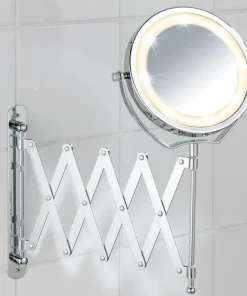 Miroir mural télescopique avec éclairage LED