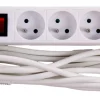 Multi-prises avec interrupteur et corde 3 m noir