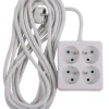 Multi-prises carré avec corde blanc 5 m