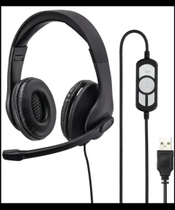 PC-Office-casque "HS-USB300" stéréo - noir