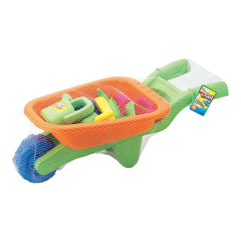 Petite brouette avec des jouets pour la plage
