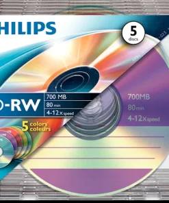 Philips CD-RW 80 min / 700 MB 4-12x 5 pièces
