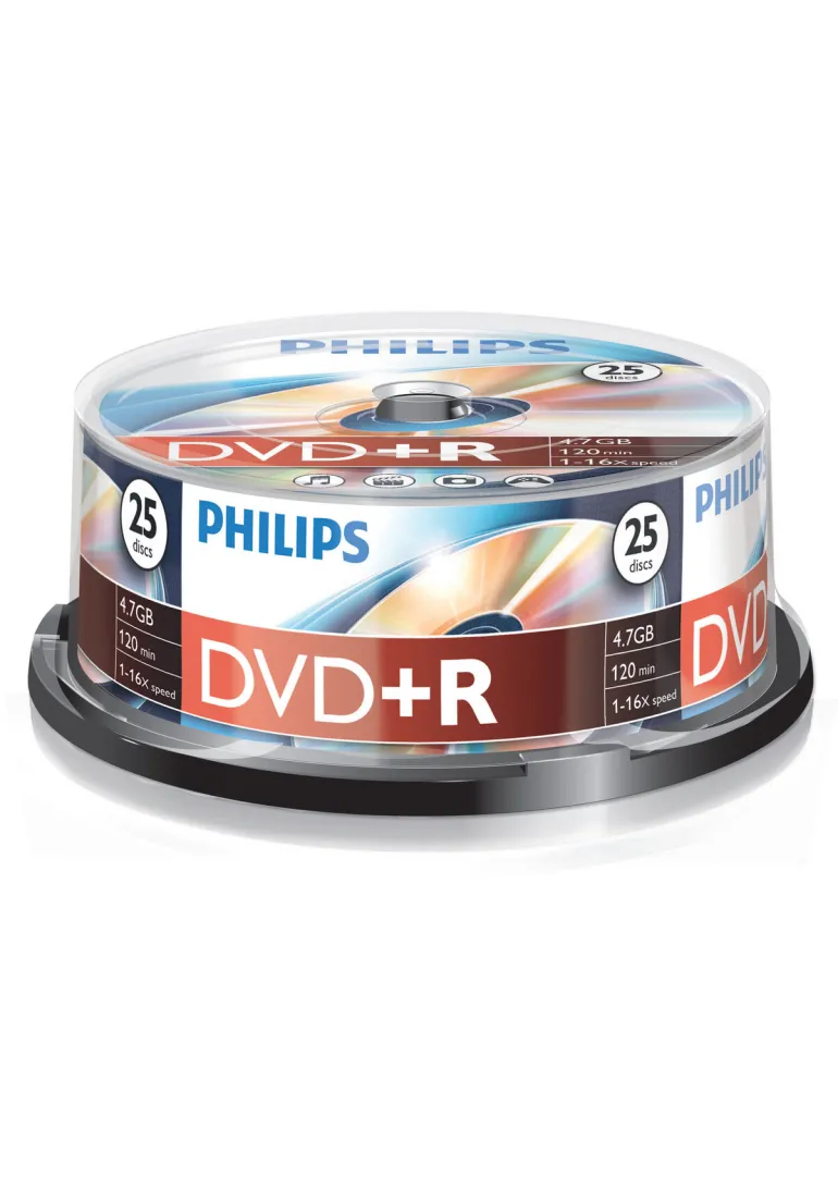 Philips DVD+R 4,7 GB 16x spindle 25 pièces