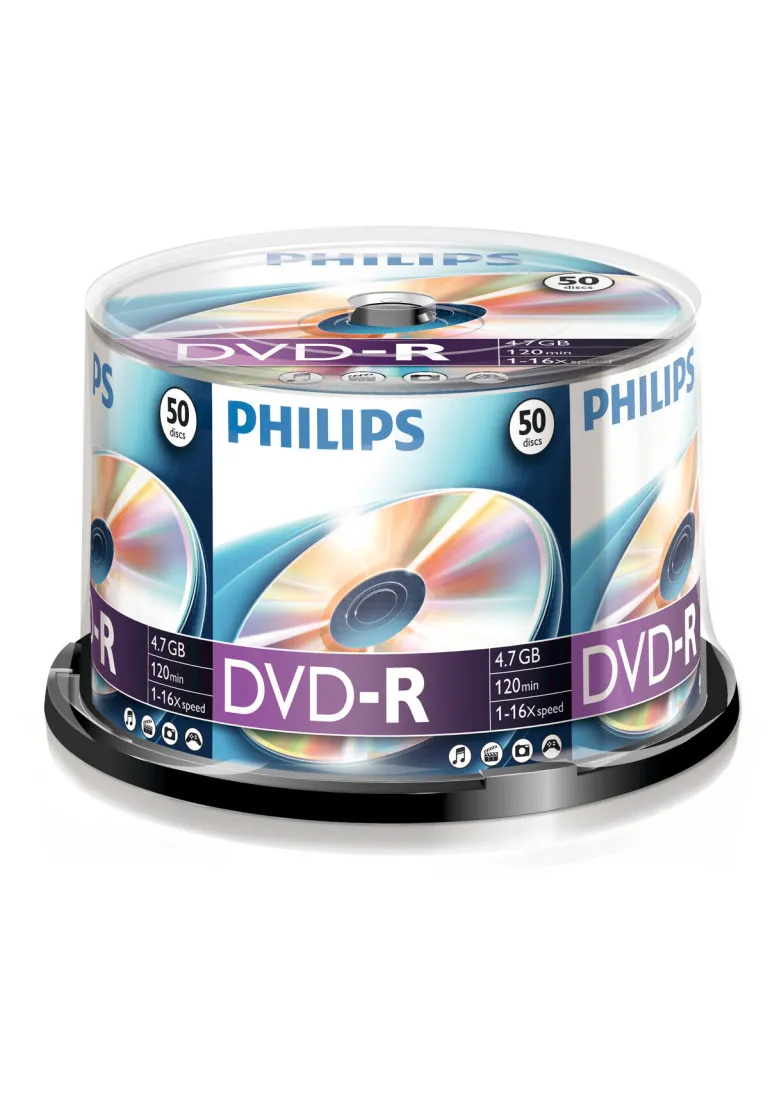 Philips DVD-R 4,7 GB 16x spindle 50 pièces