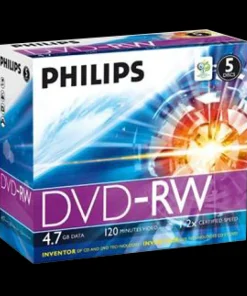 Philips DVD-RW 4,7 GB 4x jewelcase 5 pièces