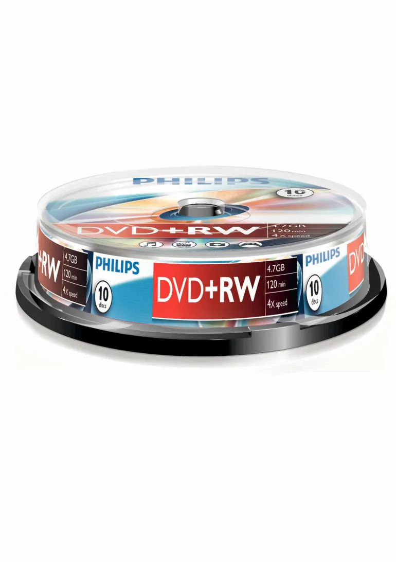 Philips DVD+RW 4,7 GB 4x spindle 10 pièces