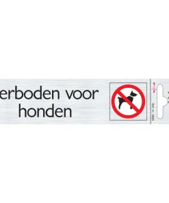 Pictiogram alu honden verboden 16,5 x 4,4 cm