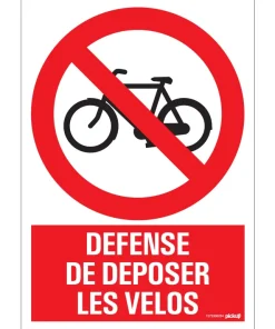 Pictogramme défense vélos 23 x 33 cm