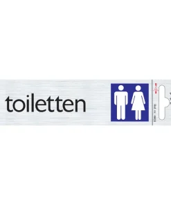 Pictogramme en aluminium toiletten 16,5 x 4,4 cm