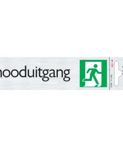 Pictogramme en aluminium nooduitgang 6,5 x 4,4 cm