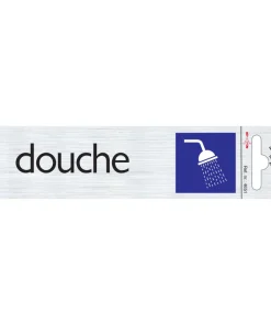 Pictogramme en aluminium douche 16,5 x 4,4 cm