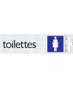 Pictogramme en aluminium toilettes dames 16,5 x 4,4 cm
