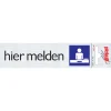 Pictogramme en aluminium hier melden 16,5 x 4,4 cm