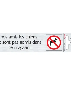 Pictogramme en aluminium nos amis les chiens 16,5 x 4,4 cm