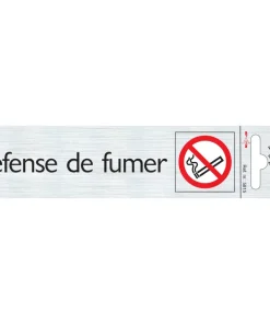 Pictogramme en aluminium défense de fumer 16,5 x 4,4 cm