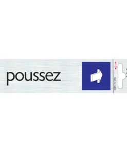 Pictogramme en aluminium poussez 16,5 x 4,4 cm
