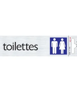 Pictogramme en aluminium toilettes 16,5 x 4,4 cm