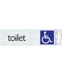 Pictogramme en aluminium toilet + rolstoel 6,5 x 4,4 cm