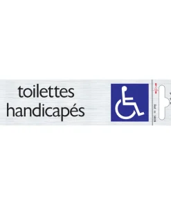 Pictogramme en aluminium toilettes handicapés 16,5 x 4,4 cm