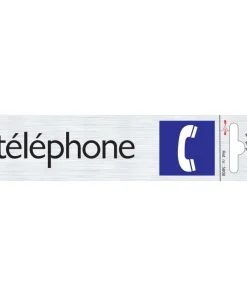 Pictogramme en aluminium téléphone 16,5 x 4,4 cm