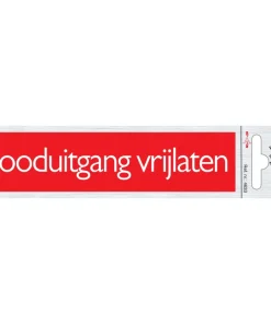 Pictogramme en aluminium nooduitgang vrijlaten 16,5 x 4,4 cm