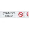 Pictogramme en aluminium geen fietsen 16,5 x 4,4 cm