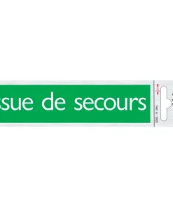 Pictogramme en aluminium issue de secours 16,5 x 4,4 cm