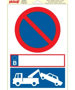 Pictogramme en vinyl défense de stationner / enlèvement 23 x 33 cm