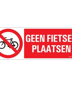 Pictogramme geen fietsen 33 x 12 cm