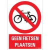 Pictogramme geen fietsen plaatsen 23 x 33 cm