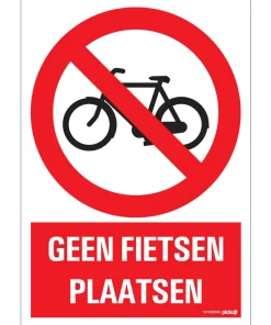 Pictogramme geen fietsen plaatsen 23 x 33 cm