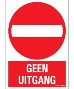 Pictogramme geen uitgang 23 x 33 cm