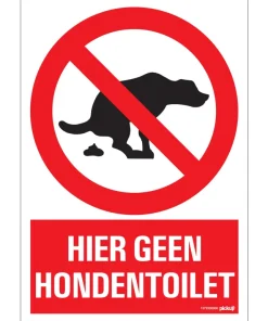 Pictogramme hier geen hondentoilet 23 x 33 cm