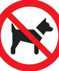 Pictogramme interdit aux chiens Ø 18 cm