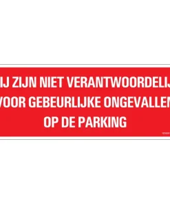 Pictogramme niet verantwoordelijk 33 x 12 cm