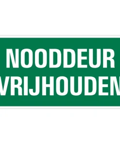 Pictogramme nooddeur vrijhouden 15 x 30 cm