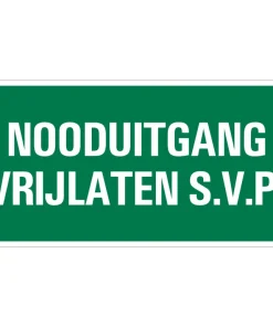 Pictogramme nooduitgang vrijlaten 15 x 30 cm