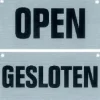 Pictogramme open / gesloten bordje 7 x 15 cm