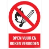 Pictogramme open vuur en roken verboden 23 x 33 cm