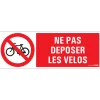 Pictogramme pas déposer vélos 33 x 12 cm