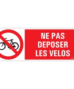 Pictogramme pas déposer vélos 33 x 12 cm
