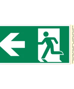 Pictogramme sortie secours gauche 10 x 20 cm