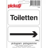 Pictogramme toiletten avec flêche 10 x 10 cm