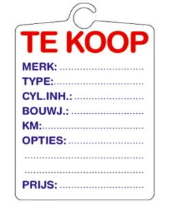 Plaque 'te koop' effacable