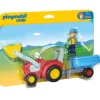 Playmobil 1.2.3 Fermier Avec Tracteur - 6964