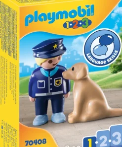 Playmobil 1.2.3 Policier Avec Chien - 70408