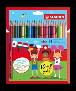 Pochet avec 16 crayons de coleur + 8 gratuit