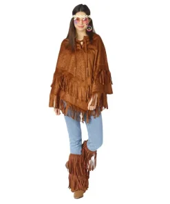 Poncho daim indien - Marron