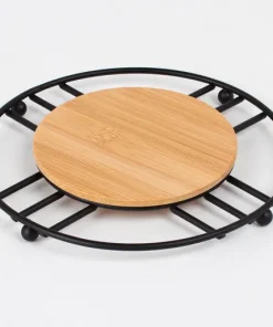 Porte-panier noir avec bambou