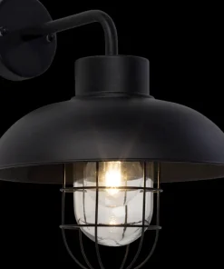 Portland lampe murale noir IP44 E27 40W